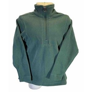 Lands' End Girls Evergreen Lightweight Quarter Zip Fleece Jacket Pullover Sz 4 S